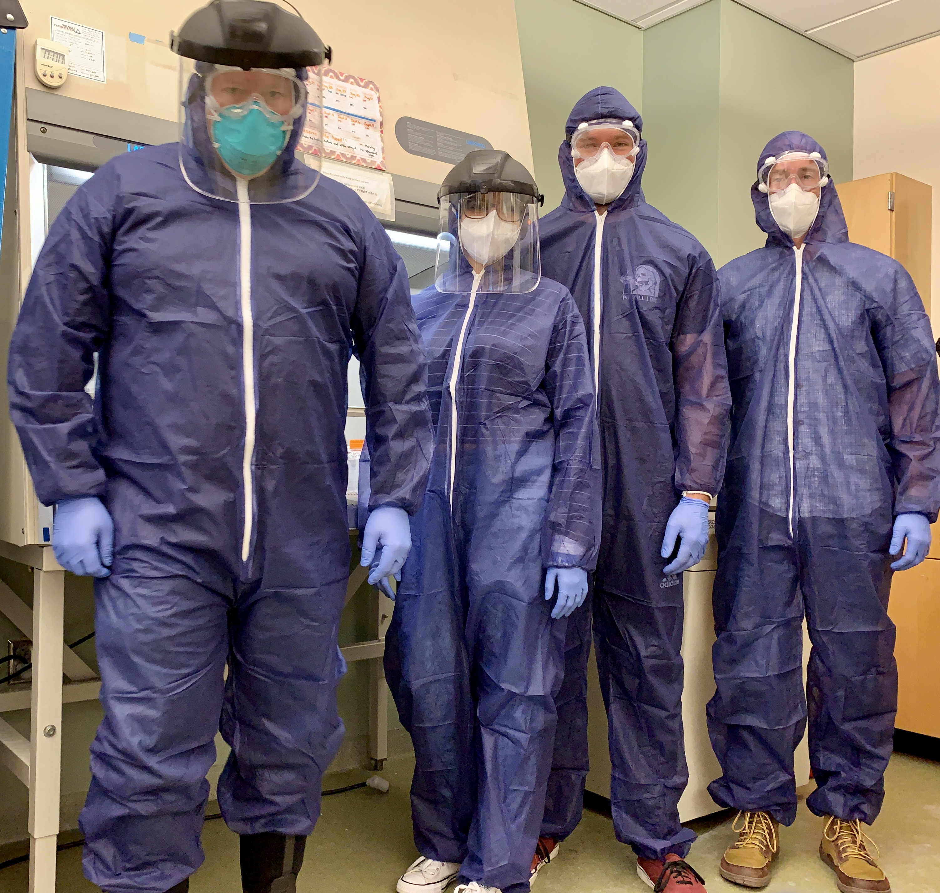 Lab team in protective equipment